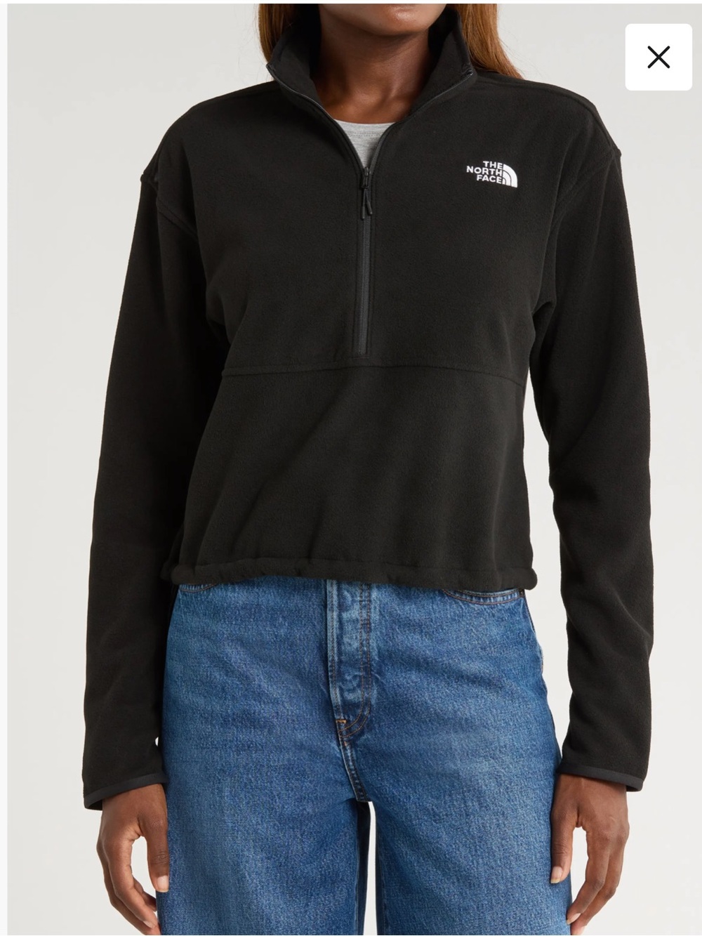The North Face Black Women's Half-Zip Polartec Fleece Pullover Size Large